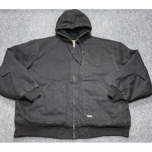 Walls Workwear Jacket Mens 2XL Black Hooded Full Zip Heavyweight Lined Coat